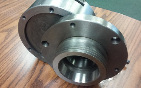 6" 6-JAW SELF-CENTERING LATHE CHUCK, top&bottom jaws, w. L00 adapter back plate