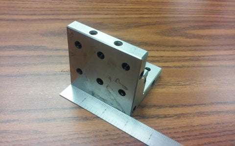 ANGLE PLATE 3x3x3" stepped,Precision Ground w. tapped holes 0.0002" #PGAP-3-IN