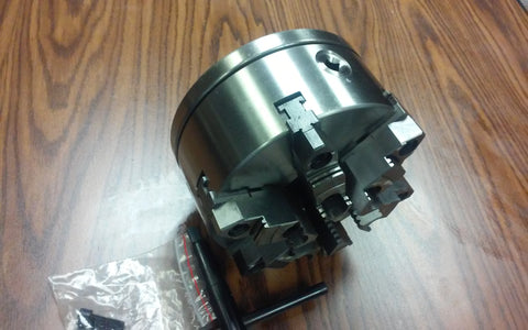 8" 6-JAW SELF-CENTERING LATHE CHUCK w. top&bottom jaws, L0 adapter back plate