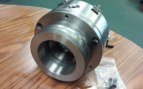 8" 6-JAW SELF-CENTERING LATHE CHUCK w. top&bottom jaws, L1 adapter back plate