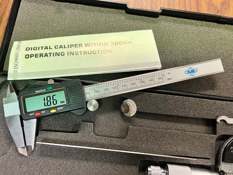 6" Ele. Digital Caliper & 0-1”x0.0001” Micrometer & 6” 4R Ruler 3pcs/set Kit