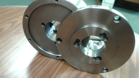 8" 6-JAW SELF-CENTERING LATHE CHUCK w. top&bottom jaws, D1-4 adapter back plate