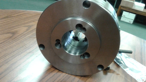 8" 6-JAW SELF-CENTERING LATHE CHUCK w. top&bottom jaws, D1-4 adapter back plate