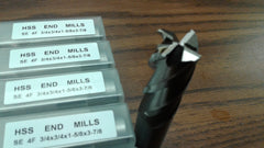 10pcs 3/4" 4 Flute S/E Premium M2 HSS end mills,center-cutting#1009H-New