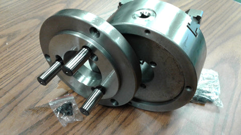 6" 4-JAW SELF-CENTERING LATHE CHUCK w. Top & bottom jaws w. D1-4 adapter-new