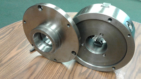 10" 4-JAW SELF-CENTERING LATHE CHUCK w. L0 adaptor plate, extra solid jaws