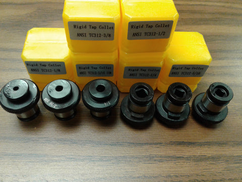 6 ANSI Rigid Tap Collets,positive drive P-type tap adapters,quick change style