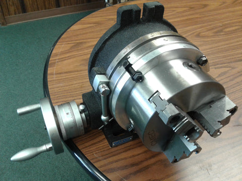 8" HORIZONTAL & VERTICAL ROTARY TABLE w. adapter & 6" 3-jaw chuck, #IN-TSL8-C6