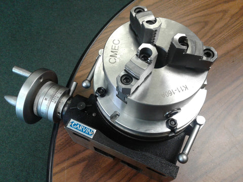 8" HORIZONTAL & VERTICAL ROTARY TABLE w. adapter & 6" 3-jaw chuck, #IN-TSL8-C6