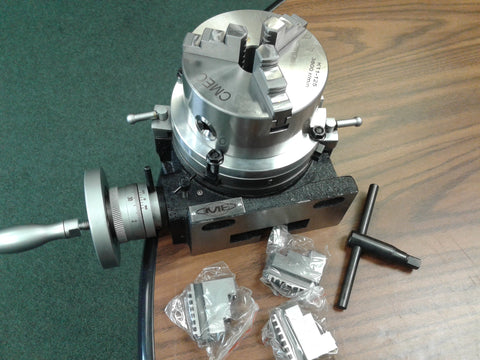 6" HORIZONTAL & VERTICAL ROTARY TABLE w. adapter & 3-jaw chuck,#IN-TSL6-C5-new