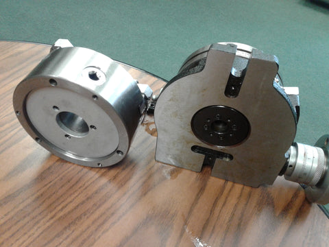 6" HORIZONTAL & VERTICAL ROTARY TABLE w. 6" 3-jaw chuck front mount,#TSL6-3-slot