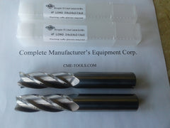 2pcs 3/4"x2-1/4x5 long length Carbide End Mills 10%Co micrograin 4 Flt--new