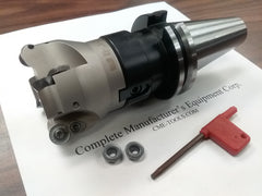 2-1/2" face mill R200, w.4 Sandvik RCKT1204 round inserts, CAT40 arbor #506-R200-25-new