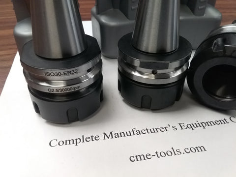 3pcs ISO30 ER32 Balanced Collet Chucks G2.5/30000RPM 50mm projec. #ISO30-ER32-50