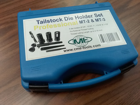 Tailstock Die Holder Set MT2 & MT3, External thread cut, 5 holders #IN-GDH016I