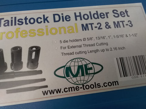 Tailstock Die Holder Set MT2 & MT3, External thread cut, 5 holders #IN-GDH016I