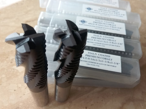 9/16" M42 cobalt roughing end mills Tialn coated 5pc for $79.00 new