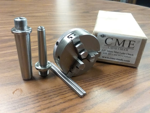 2" /50mm 3-jaw mini lathe chuck w MT1 & MT2 arbors #0203MT12