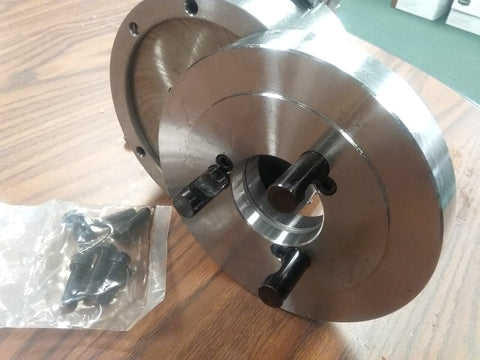 6" 3-JAW SELF-CENTERING LATHE CHUCK top-bottom jaws w D1-3 semi-finished adapter