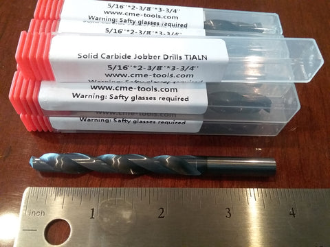 10pcs 5/16" solid carbide Tialn coated Jobber Drills 118° point #590-TN-516