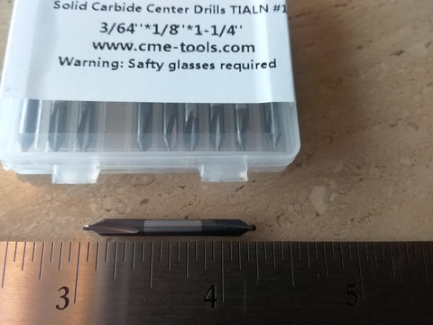 10pcs solid carbide Tialn coated #1 center drills 3/64x1/8x1-1/4" #530-CTN-1