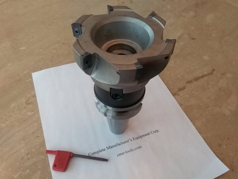 4" 90 degree indexable face shell mill,face milling cutter APKT w. BT40 arbor