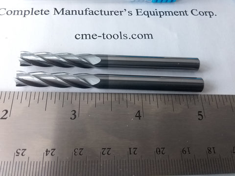 6pcs 1/4"x1-1/8x3 long length Carbide End Mills Tialn Coated 4 Flt S/E --new
