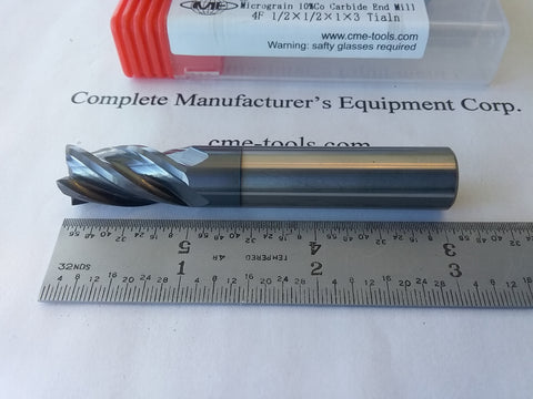 10pcs 1/2" Tialn coated solid Carbide End Mills 4 Flt general machining #GM1006