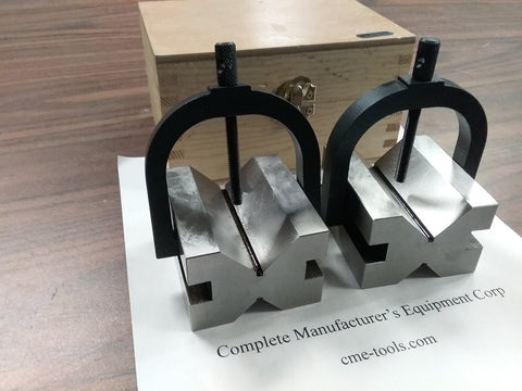1-1/2" V Openning Precise V-BLOCK PAIR w. CLAMPS 1-3/4x2-1/2x2-3/4 #H6010E-new