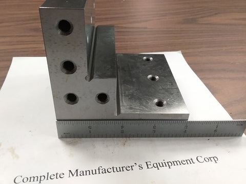 ANGLE PLATE 4x4x4" stepped,Precision Ground w. tapped holes 0.0002" #PGAP-4-IN