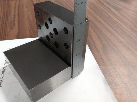 ANGLE PLATE 4x4x4" Precision Ground w. tapped and thru holes 0.0002" #PGAP-444