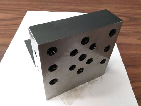 ANGLE PLATE 4x4x4" Precision Ground w. tapped and thru holes 0.0002" #PGAP-444