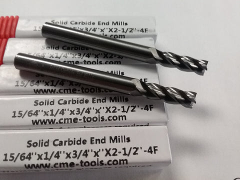 5pcs 15/64" Carbide End Mill , 4flt Square center-cutting 1006-1564