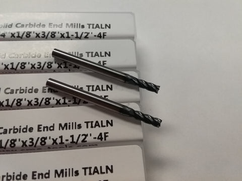 5pcs 7/64" Carbide End Mill Tialn Coated, 4flt square center-cutting 1006-TN-764
