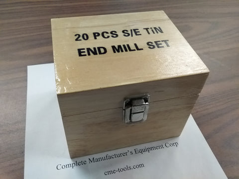 20Pcs/Set HSS Tin Coated End Mill Sets