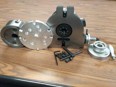 6" HORIZONTAL & VERTICAL ROTARY TABLE w. adapter & 4-jaw independent chuck TSL