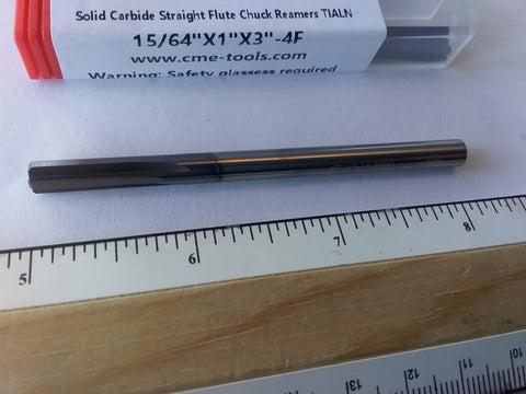 2pcs 15/64" Solid Carbide chucking reamer Tialn Coated 4 straight flute 515-TN