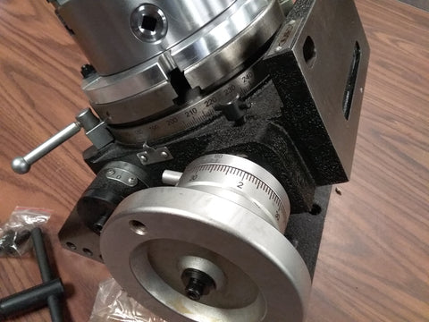 8" PRECISION TILTING ROTARY TABLE w. 3-jaw 6" chuck centering adapter TSK-200-IN