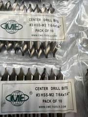 50pcs M2 HSS #3 center drills 7/64x1/4x2" #530-300