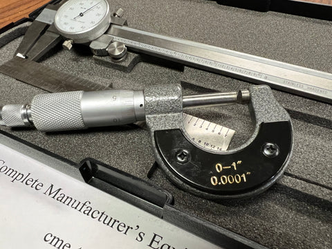6"x0.001” DIAL CALIPER & 0-1”x0.0001” Micrometer & 6” 4R Ruler 3pcs/set Kit #003