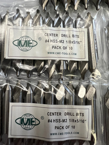50pcs M2 HSS #4 center drills 1/8x5/16x2-1/8" #530-400