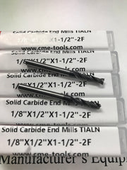 10pcs 1/8" Tialn coated solid Carbide End Mills 2 Flt S/E #1006-TN2F-18