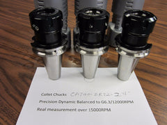 3 CAT40-ER32-2.76" COLLET CHUCKS balanced to G6.3/15000RPM #B-CAT40-ER32