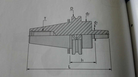 CAT50 -JT3 Drill Chuck ARBOR 2.81" projection, CNC TOOLING #CAT50-JT3-NEW